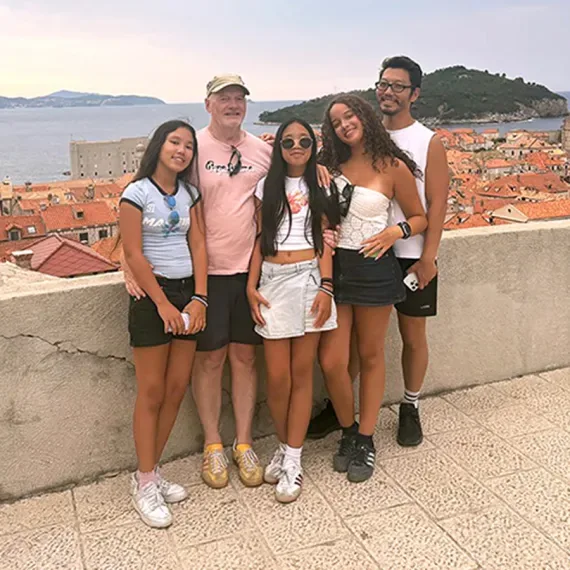 Paul and his family travelling together